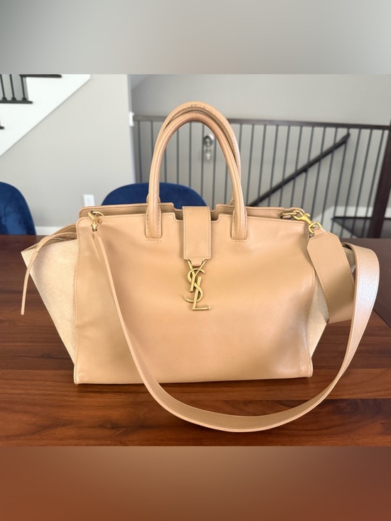 Saint Laurent Handbags - Saint Laurent Monogram Cabas Downtown Bag with Gold YSL Logo